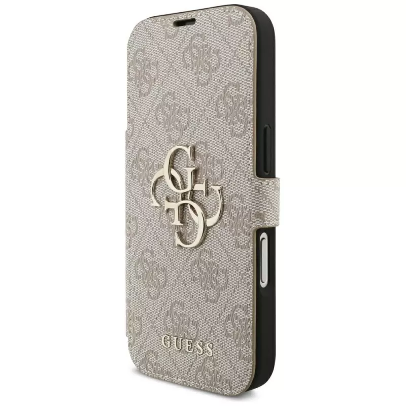 Guess Book 4G Metal Logo Funda tipo libro para iPhone 16 Pro / 17 Pro - Rosa