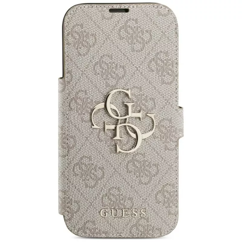 Guess Book 4G Metal Logo Funda tipo libro para iPhone 16 Pro / 17 Pro - Rosa