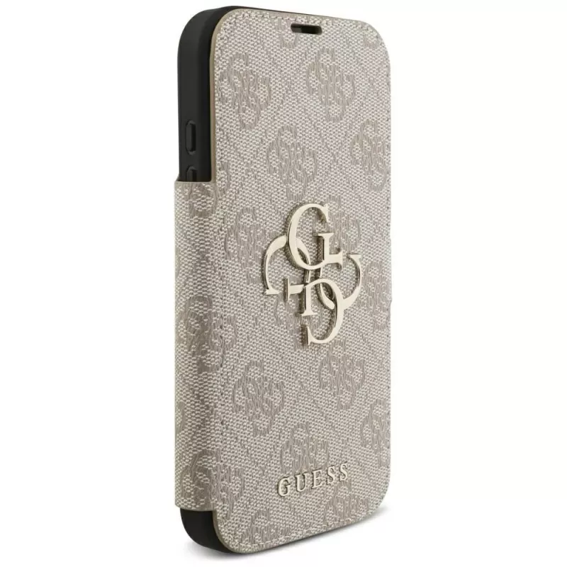 Guess Book 4G Metal Logo Funda tipo libro para iPhone 16 Pro / 17 Pro - Rosa