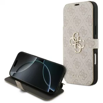 GUESS Book 4G Metal Logo Funda tipo libro para iPhone 18 Pro Max / 17 Pro Max - Rosa