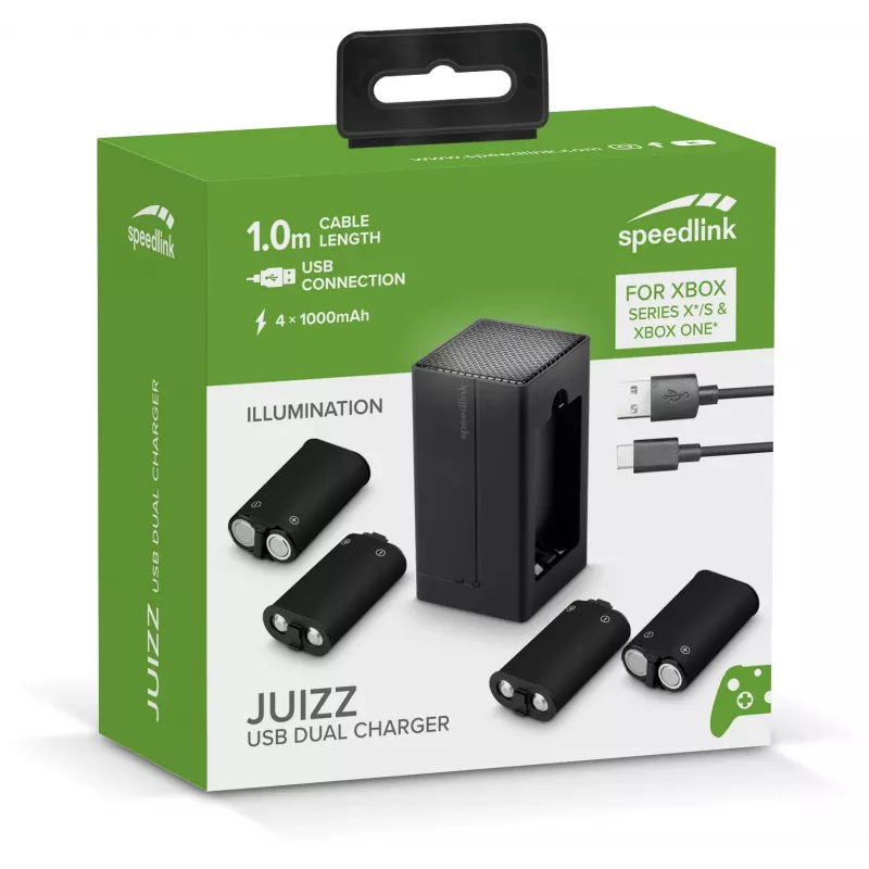 Speedlink Juizz cargador doble USB para Xbox (SL-260003-BK)