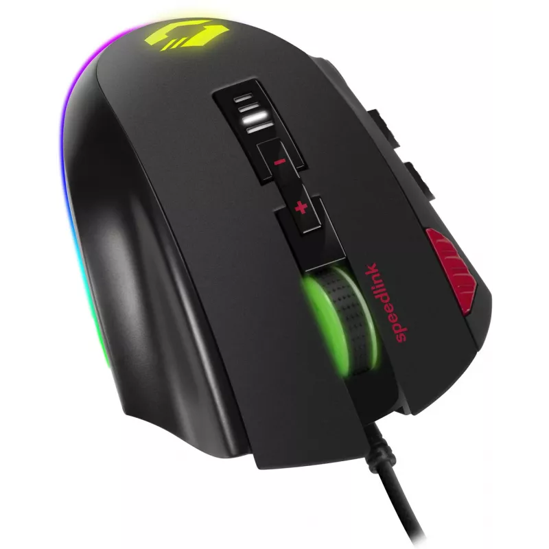 Speedlink Tarios ratón gaming USB con cable, RGB, 24000 DPI (SL-680012-BK)