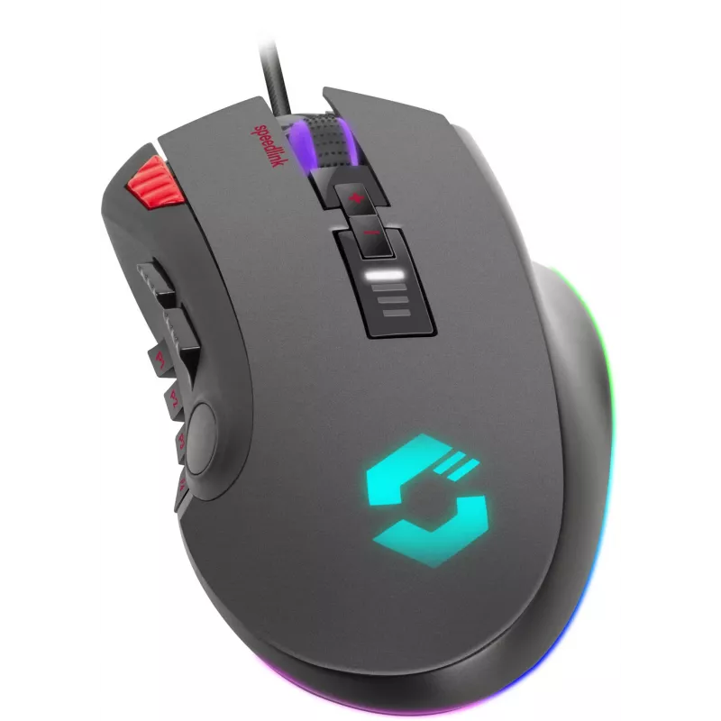 Speedlink Tarios ratón gaming USB con cable, RGB, 24000 DPI (SL-680012-BK)