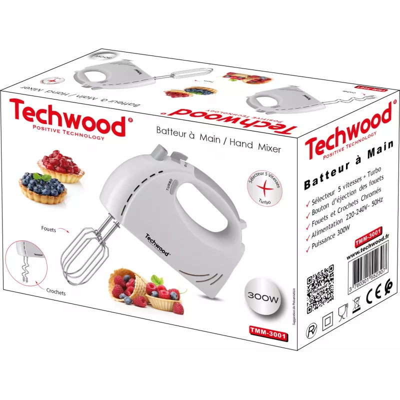 Techwood TMM-3001 batidora de mano de 300 W (TMM-3001)