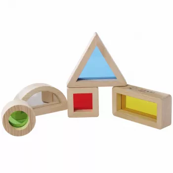 Eichhorn Montessori bloques de ventana, set de 20 piezas, madera de haya con certificación FSC® 100% con ventanas de acrílico de colores, juguete educativo de descubrimiento de luz y color para niños a partir de 12 meses