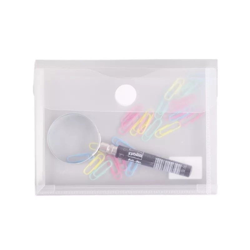 FolderSys Carpeta de documentos A6 con fuelle, transparente mate
