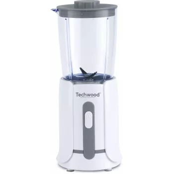 Techwood TBL-201 Batidora de mesa 1,5L, 300W, cuchillas de acero inoxidable, trituración de hielo, Blanco