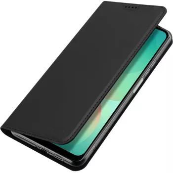 Nevox Vario Series Funda con tapa para Samsung Galaxy A27 5G – Funda cartera de piel PU negra con compartimentos para tarjetas, portamonedas y función de soporte