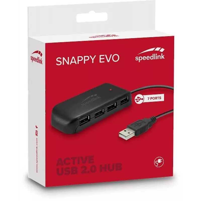 Speedlink Snappy Evo hub USB 2.0 de 7 puertos (SL-140005-BK)