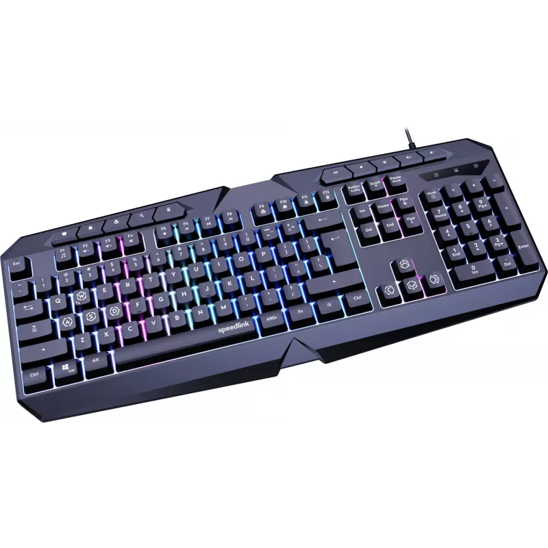 Speedlink Ludicium RGB Rainbow teclado, distribución US (SL-670004-BK-US)