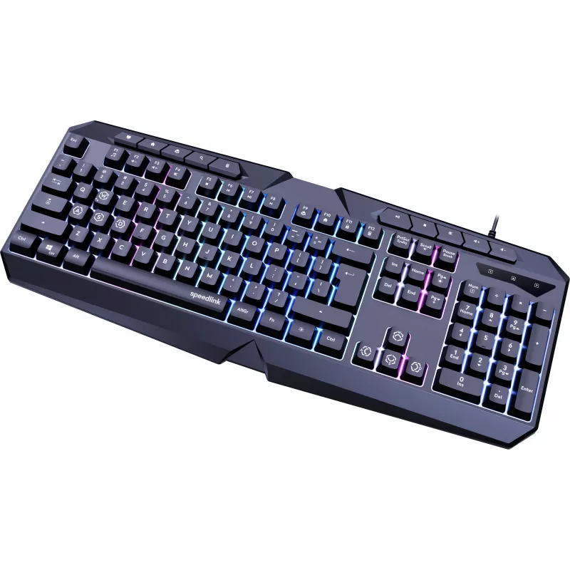 Speedlink Ludicium RGB Rainbow teclado, distribución US (SL-670004-BK-US)
