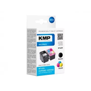KMP 1741.400500 MultiPack cartuchos de tinta negra y tricolor compatibles con HP 62XL (C2P05AE/C2P07AE) - pack de 2