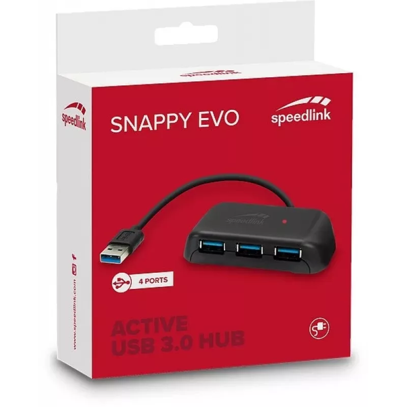 Speedlink Snappy Evo hub USB 3.0 de 4 puertos (SL-140106-BK)
