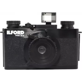 ILFORD PIXIE cámara de película 35 mm point & shoot - plateado/negro, flash incorporado, autofoco