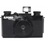 ILFORD PIXIE cámara de película 35 mm point & shoot - plateado/negro, flash incorporado, autofoco