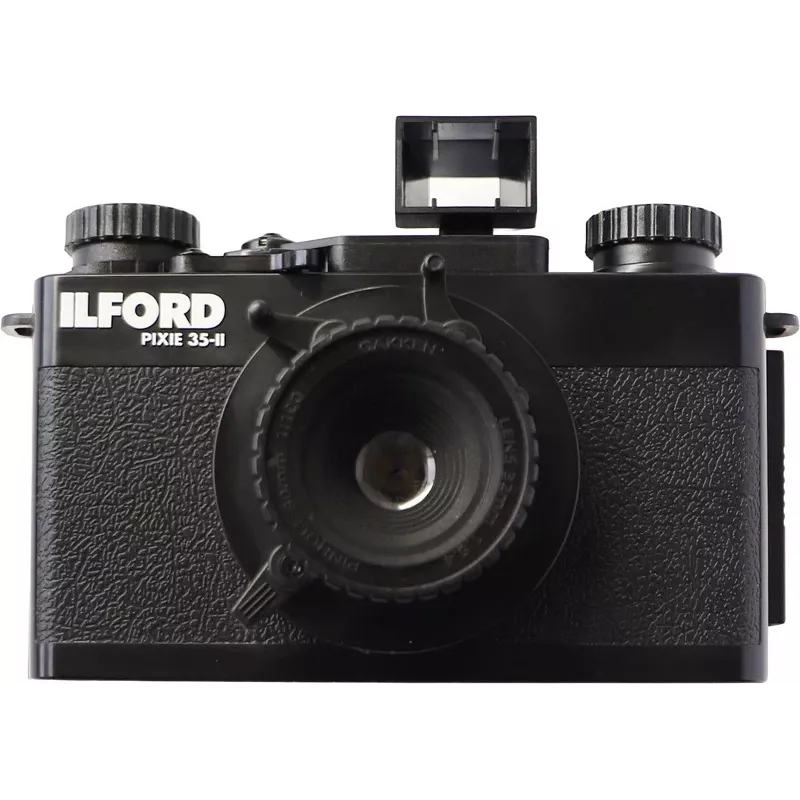 ILFORD PIXIE cámara de película 35 mm point & shoot - plateado/negro, flash incorporado, autofoco