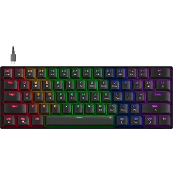 Speedlink Atmos RGB Rainbow teclado, distribución US (SL-670015-BK-US)