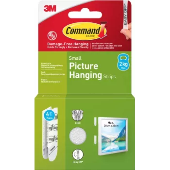3M Command tiras adhesivas, pequeñas, 4 uds., blancas (7100337181)