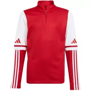 adidas Squadra 25 camiseta de entrenamiento para niños manga larga con medio cremallera roja JD3026 116cm