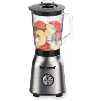 Batidora de mesa Techwood TBLI-1250 1200 W 1,5 L jarra de cristal negro/plata