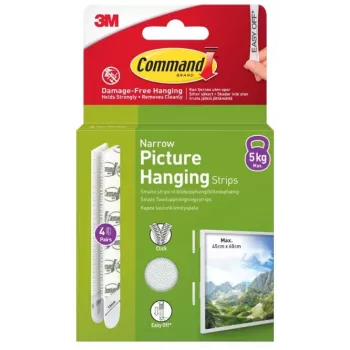 3M Command Tiras adhesivas estrechas, 4 uds., blanco (7100337191)
