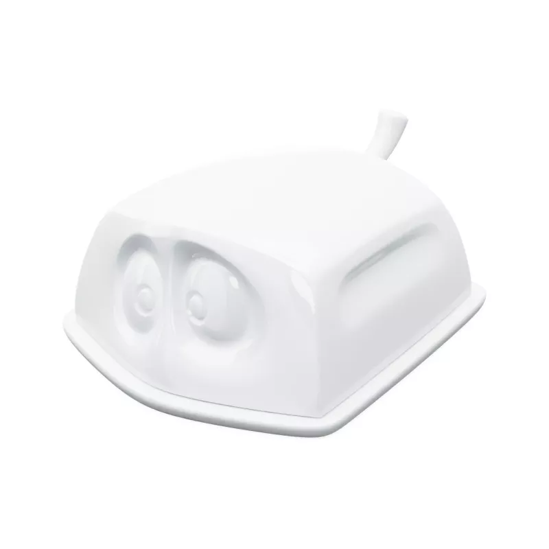 Mantequera FIFTYEIGHT Versteckt blanco – mantequera de porcelana con cara oculta