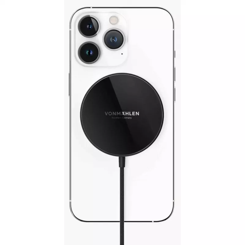 Vonmählen Aura Mini cargador inalámbrico magnético con cable USB-C, 15W, negro