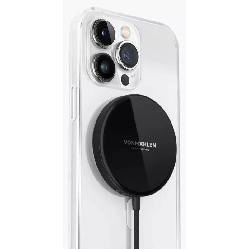 Vonmählen Aura Mini cargador inalámbrico magnético con cable USB-C, 15W, negro