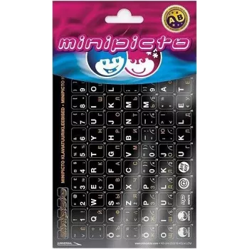 Kolm Lõvi Minipicto estonio/ruso, pegatinas para teclado (KB-UNI-EE02-BLK-ORAN)