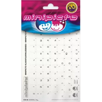 Kolm Lõvi Minipicto ruso, pegatinas para teclado símbolos negros (KB-UNICLR-RU-BLK-G)