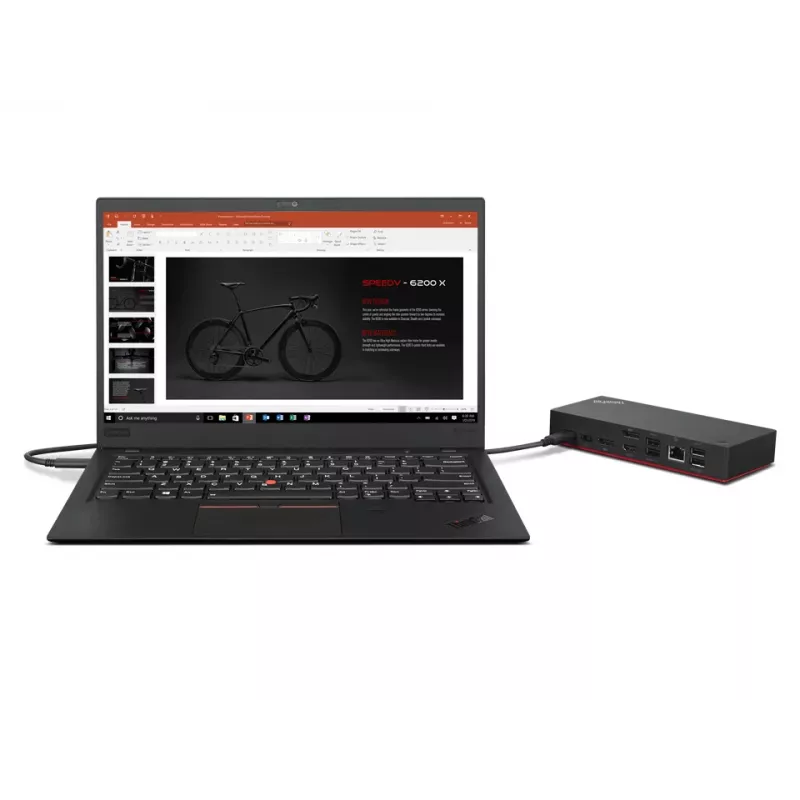 Lenovo ThinkPad Universal USB-C Dock 40AY0090EU - Compatibilidad con 3x pantallas 4K, 100W Power Delivery, 10 puertos, Negro
