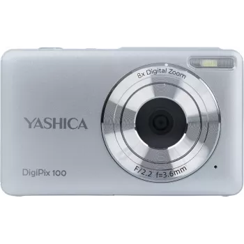 Yashica DigiPix 100 cámara digital compacta, 8 MP, pantalla IPS de 2,4 pulgadas, plateada (YAS-DG100PP-SV)