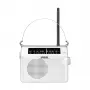Sangean PR-D6 radio portátil AM/FM blanco con reloj y despertador