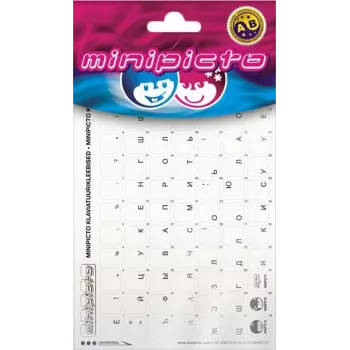 Kolm Lõvi Minipicto ruso, pegatinas para teclado símbolos negros (KB-UNICLR-RU-BLK)
