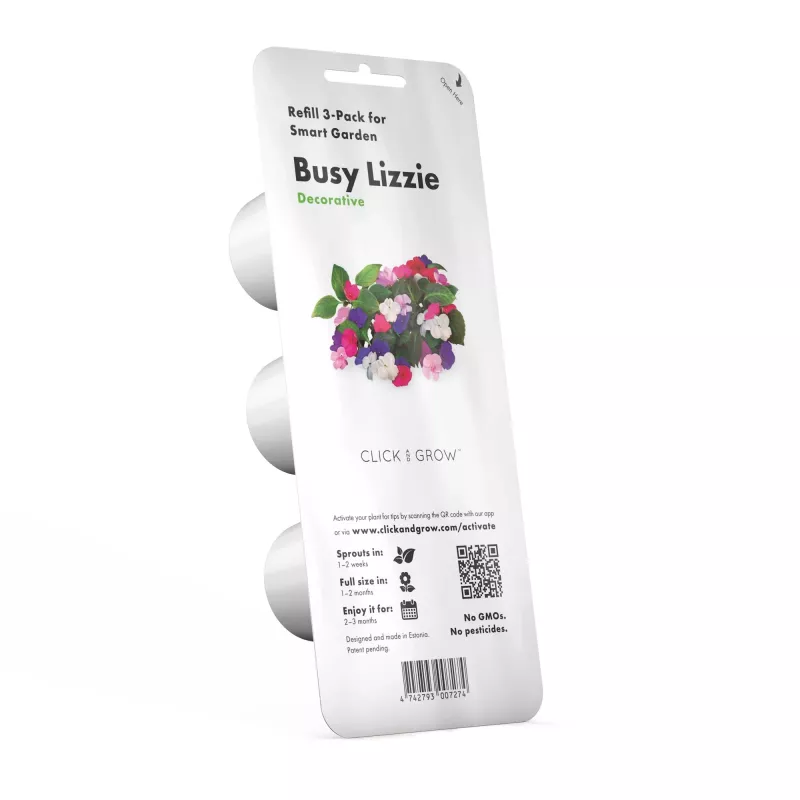 Click & Grow Smart Garden recambio de impatiens, 3 cápsulas de plantas (SGR1X3)
