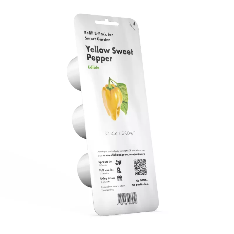 Click & Grow Smart Garden recambio de pimiento amarillo, 3 cápsulas de plantas (SGR53X3)