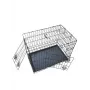 Transportín plegable para perros 76x48x54 cm – alambre de acero resistente, doble puerta, bandeja extraíble, negro