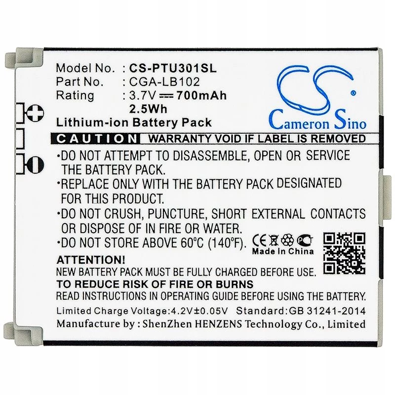Cameron Sino batería de Li-Ion 3,7 V 1000 mAh para Panasonic KX-TU301, KX-TU321, KX-TU311, KX-TU325, KX-TW221, KX-TU320, KX-TU327, KX-TU328 (sustituto de CGA-LB102)