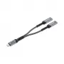 Unitek adaptador de audio y carga USB-C con Power Delivery 60W, 15 cm, Space Grey