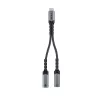 Unitek adaptador de audio y carga USB-C con Power Delivery 60W, 15 cm, Space Grey