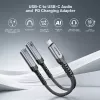 Unitek adaptador de audio y carga USB-C con Power Delivery 60W, 15 cm, Space Grey