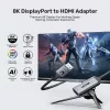 UNITEK adaptador DisplayPort a HDMI 2.1 8K@60Hz HDR 48Gbps 15cm