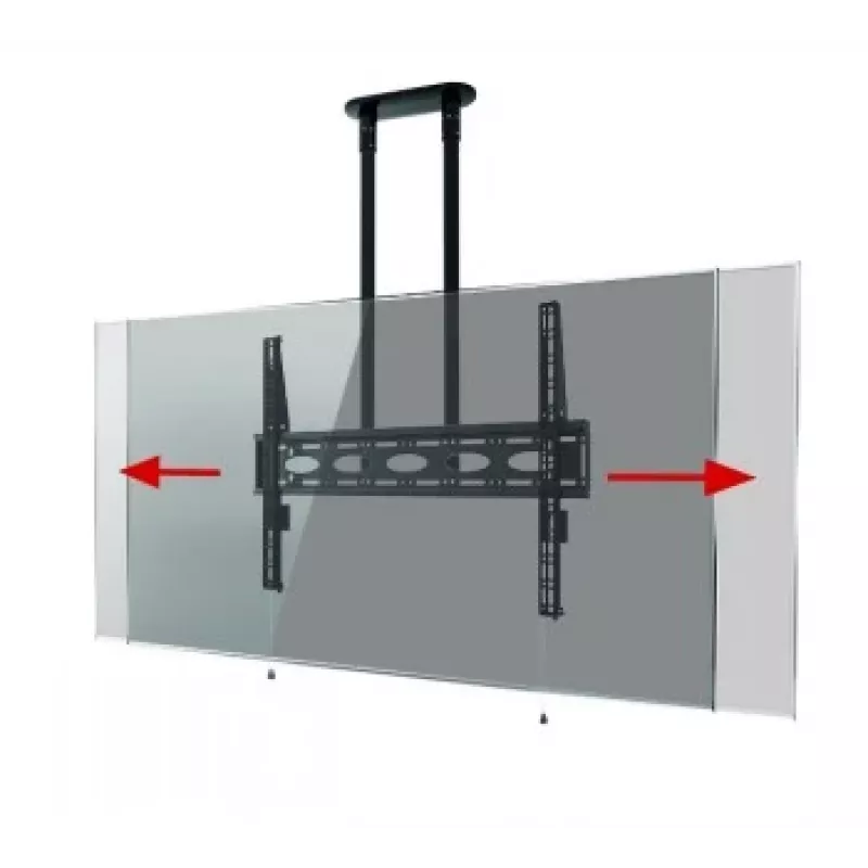 Soporte de techo universal extra grande B-TECH AV BT8448-150/BB para pantallas planas con barra de 1,5 m Ø50 mm, VESA hasta 1100x700, 130 kg, negro