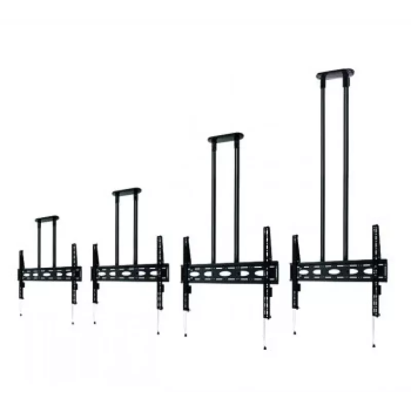 Soporte de techo universal extra grande B-TECH AV BT8448-150/BB para pantallas planas con barra de 1,5 m Ø50 mm, VESA hasta 1100x700, 130 kg, negro
