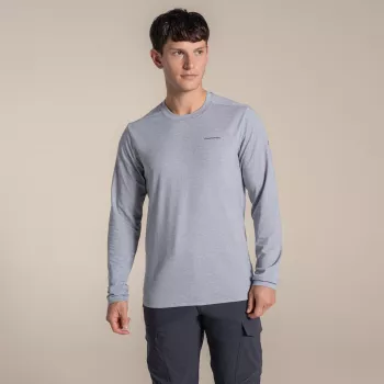 Craghoppers NosiLife Abel camiseta de manga larga - Soft Grey Marl - talla M
