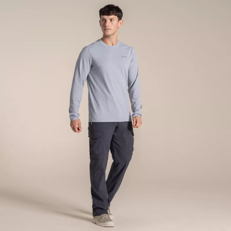 Craghoppers NosiLife Abel camiseta de manga larga - Soft Grey Marl - talla M