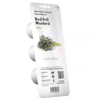 Click & Grow Smart Garden recambio de mostaza roja rizada, 3 cápsulas de plantas (SGR77X3)