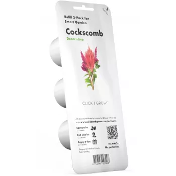 Click & Grow cápsulas de plantas de cresta de gallo para Smart Garden, pack de 3 (SGR4X3)