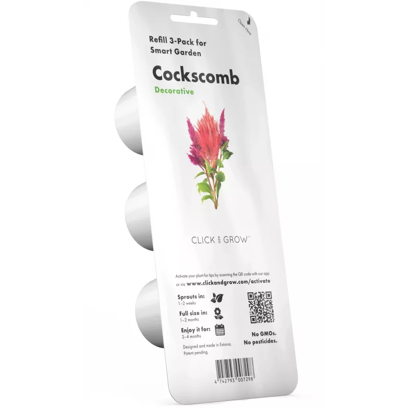 Click & Grow cápsulas de plantas de cresta de gallo para Smart Garden, pack de 3 (SGR4X3)