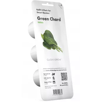 Click & Grow Smart Garden recambio acelga verde, 3 cápsulas de plantas (SGR64X3)